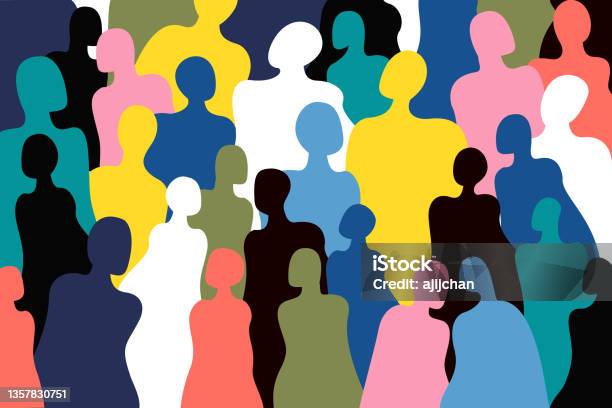 Abstract Illustration Of Multi Coloured Human Figures Stock Illustration - Download Image Now