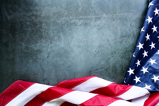 American flag on abstract background