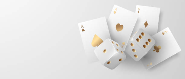 kości żetonów kasynowych latających realistycznymi żetonami do hazardu, gotówką do ruletki lub pokera, - gambling dice casino backgrounds stock illustrations