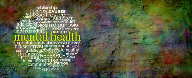 istock Words associated with Mental Health Awareness Circular Word Cloud 1357837440