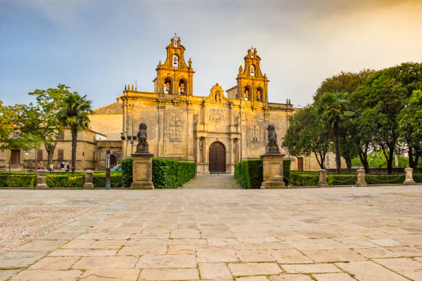 Historic Basilica de Santa Maria de los Reales Alcazares in Ubeda Historic Basilica de Santa Maria de los Reales Alcazares in Ubeda, Spain alcazares reales of sevilla stock pictures, royalty-free photos & images