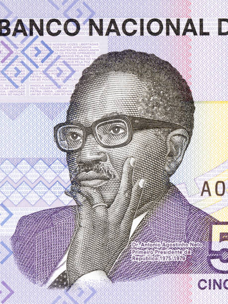 Agostinho Neto a portrait from Angolan money Agostinho Neto a portrait from Angolan money - Kwanza angolan kwanza photos stock pictures, royalty-free photos & images