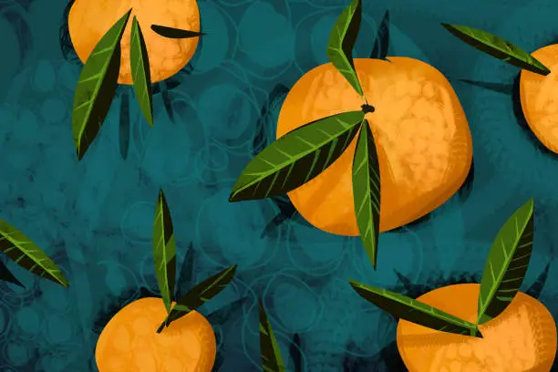 Vector illustration of Delicious oranges