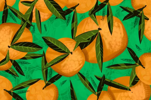 Vector illustration of Oranges pattern