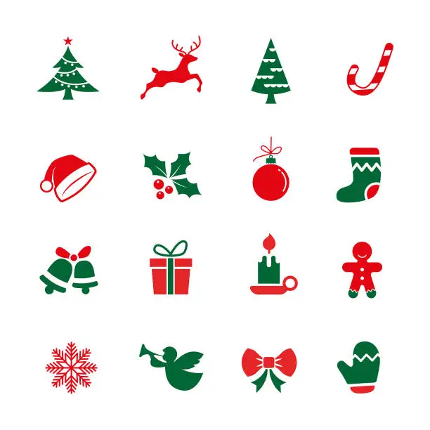 Vector illustration of Christmas Icons Set