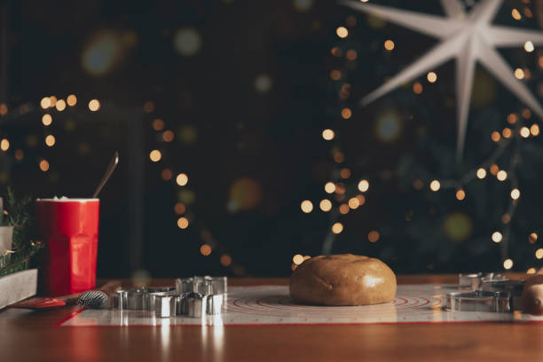 istock Merry Christmas, Happy New Year. Gingerbread cooking, cake or strudel baking 1357843128