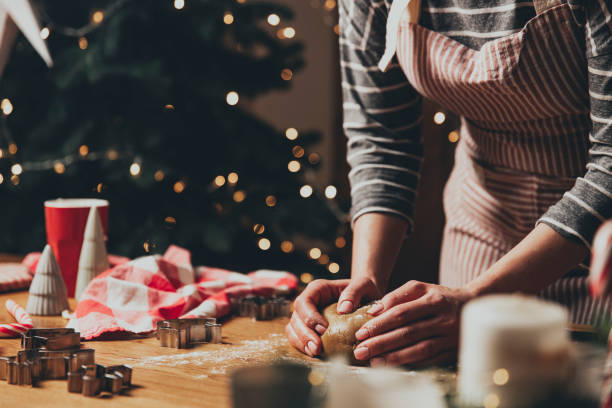 istock Merry Christmas, Happy New Year. Gingerbread cooking, cake or strudel baking 1357843767