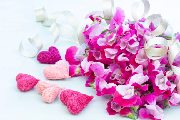 istock two‐tone coloring sweet pea bouquet 1357845306