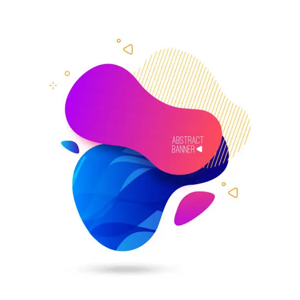 Vector illustration of Abstract modern graphic element. Dynamic colorful form and line. Flowing liquid shape gradient abstract banner. Template for a logo, flyer or presentation design. Vector.