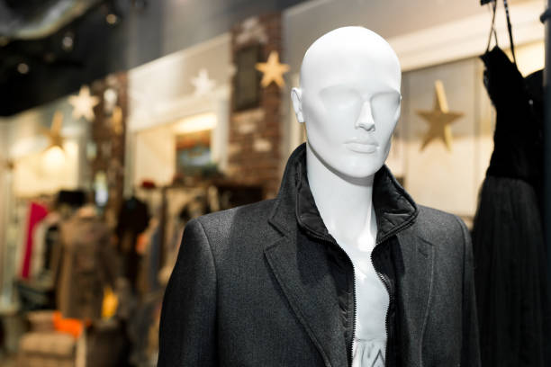 istock Man's coat on mannequin. Autumn coat. Individual tailoring 1357846438