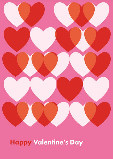 illustrazioni stock, clip art, cartoni animati e icone di tendenza di biglietto di auguri di san valentino con sfondo geometrico moderno. - love shape heart heart shape