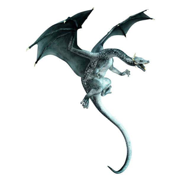 istock 3D illustration fantasy dragon on white 1357848898