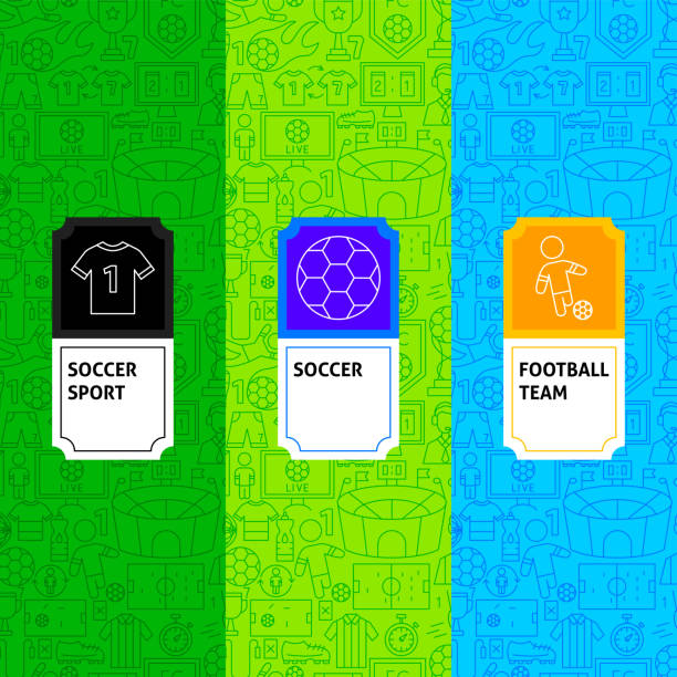 Soccer Package Labels Soccer Package Labels. Vector Illustration of Outline Design. fifa world cup stock illustrations