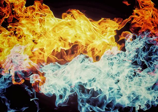 istock Abstract background with swirling fire and smoke 1357854832