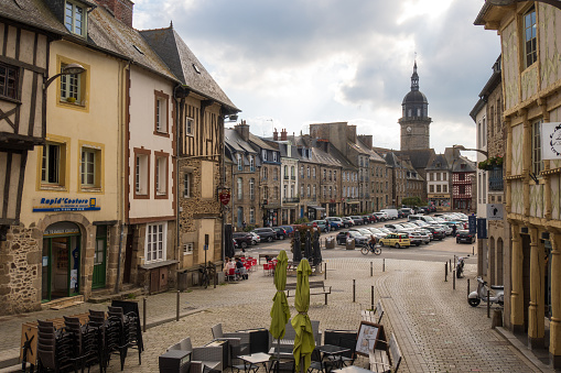 Lamballe town, Martray square and Saint Jean church, Brittany, France