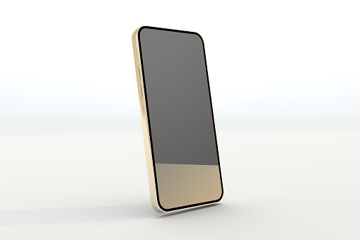 Gold smartphone mockup display