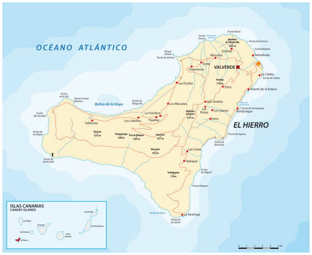 Igualmente motivo comprender Ilustración de Mapa De Carreteras Vectoriales De Canarias El Hierro y más  Vectores Libres de Derechos de El Hierro - Islas Canarias - iStock
