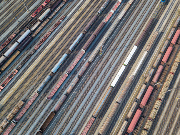 istock Aerial view of a railway freight terminal, Austria 1357861591