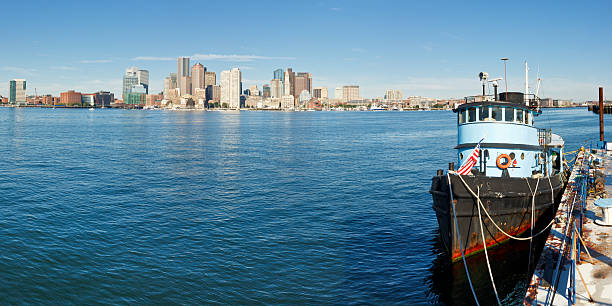panorama sullo skyline di boston - patrick quay foto e immagini stock