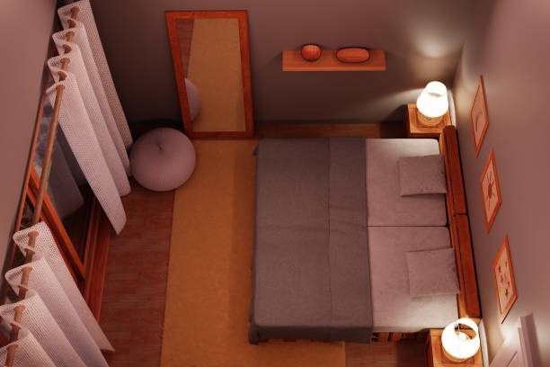 istock Realistic 3D Render of Bedroom Interior 1357866230