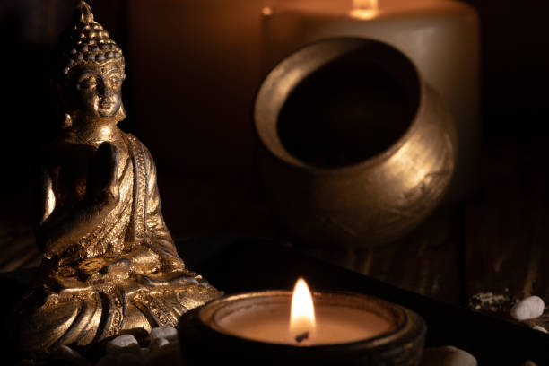 istock image with aromatic candles to meditate 1357867838
