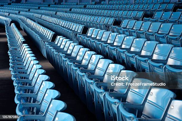 Stadium Seats Stock Photo - Download Image Now - Baseball Diamond, Seat, Blue