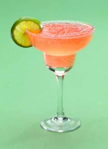 Frozen Strawberry margarita with lime