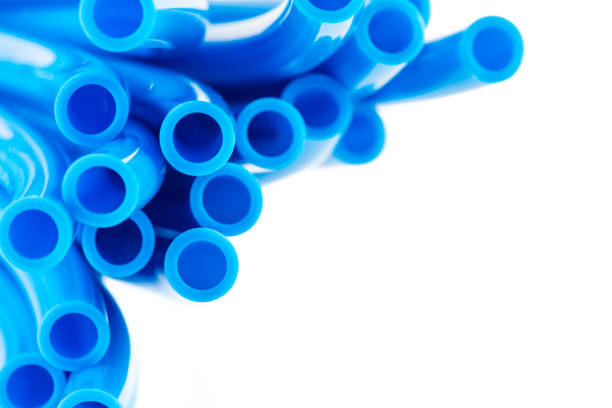 Cross section pneumatic flexible tubing hose isolated  on white background