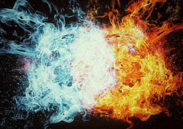 istock Abstract background with swirling fire and smoke 1357873485