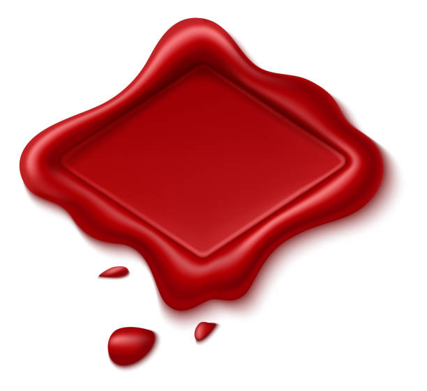 istock Red sealing wax mark. Realistic rubber stamp. Warranty symbol 1357873927