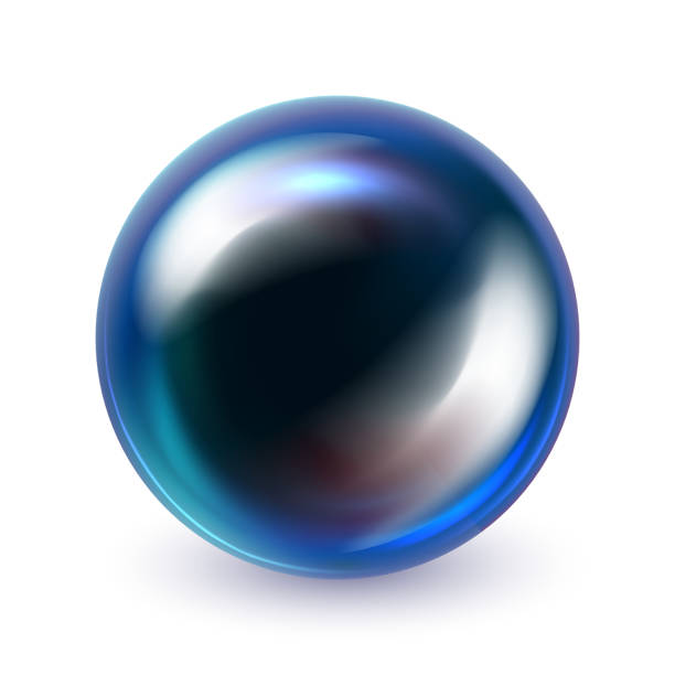 реалистичная 3d темно-синяя сфера. стеклянный глянцевый векторный шар с тенью. абстрактная кристаллическая магическая сфера - sphere symbol three dimensional shape abstract stock illustrations