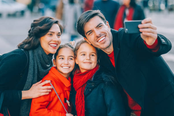istock Family on Christmas shopping 1357875308