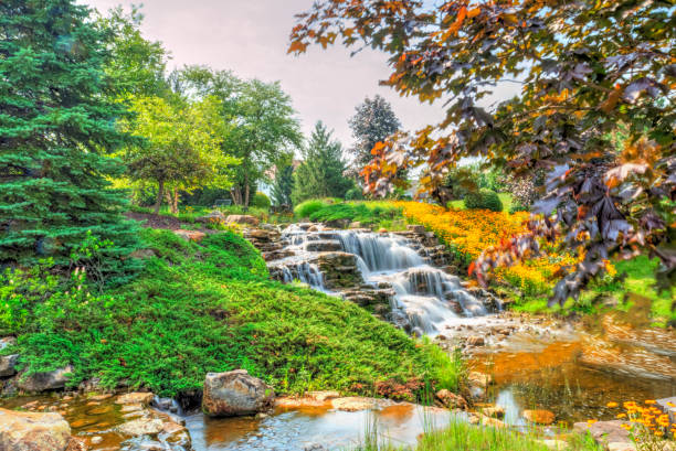 istock Waterfall and flowers-Hamilton County, Indiana 1357875709