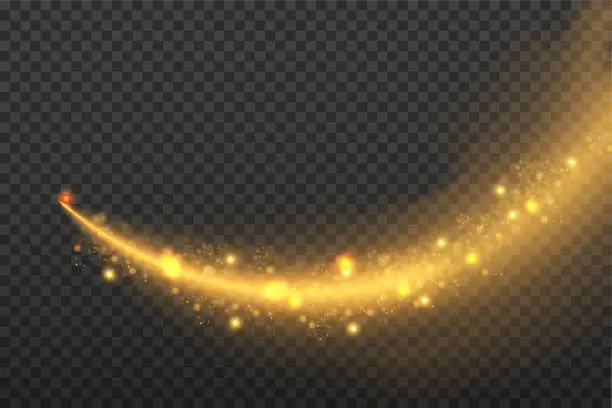 Vector illustration of Sparkling magical dust. On a textural black background