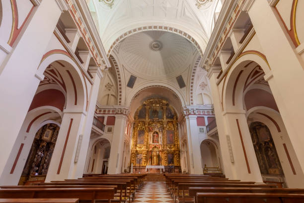 interior of the Church of The Saint Johns (Iglesia de los Santos Juanes) at Bilbao stock photo