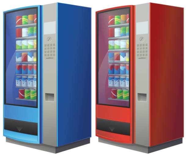 컬렉션 자동 음료 디스펜서 (컷아웃) - vending machine machine selling soda stock illustrations