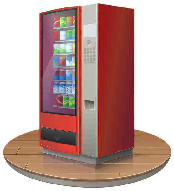 автомат по продаже холодных напитков (вырезанный) - vending machine machine soda selling stock illustrations