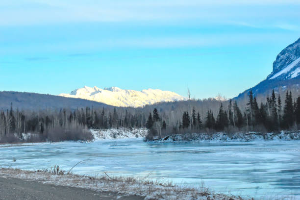istock Frozen Matanuska River With Chugach Mountain 1357886224