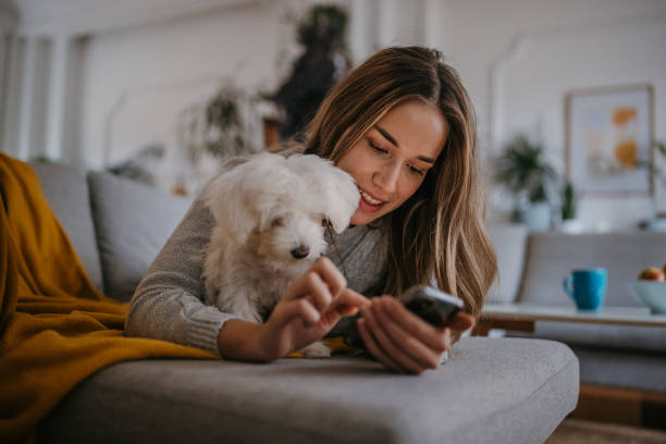 istock Woman relaxing on sofa 1357886618