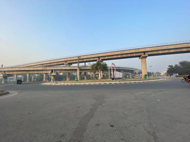 istock Empty road of gurgaon city 1357887330