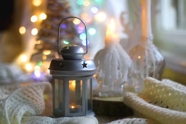 istock Candle and Colorful Bokeh 1357887740