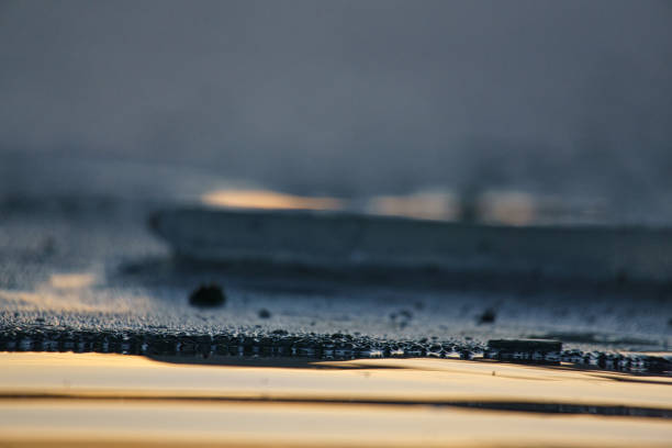 istock Ice edge on a lake at sunset. 1357887824