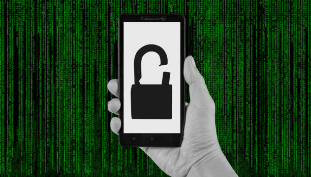 istock Concepts Hacker,Security, passwords of Internet Mobile Banking App With Hand holding black. 1357890944