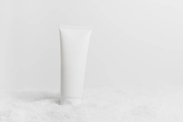istock Mockup face cream in the snow 1357897711