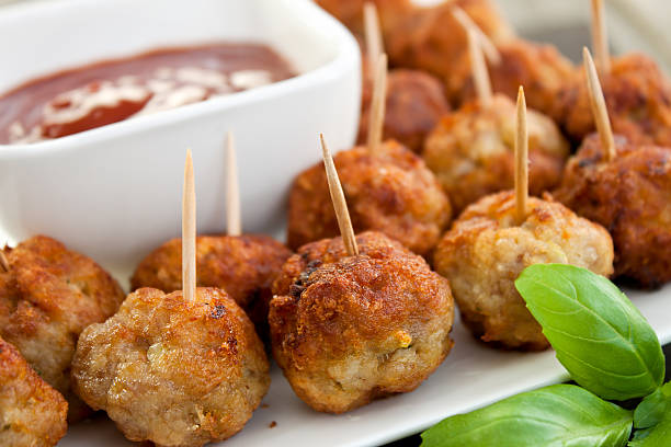 istock Closeup of meatball appetizers 135790048