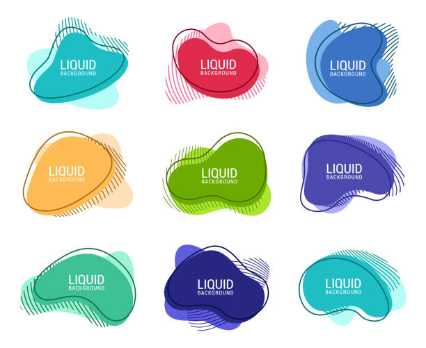 Abstract blotch shape. Liquid shape elements Vector illustration of the liquid shape elements no brainer sign stock illustrations