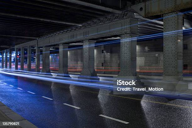 Urban Road Tunnel Mit Licht Wege In Der Nacht Amsterdam Stockfoto und mehr Bilder von Asphalt