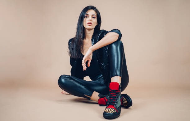 istock The girl poses in the studio 1357911466