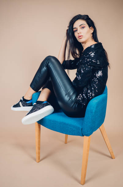 istock The girl poses in the studio 1357911493