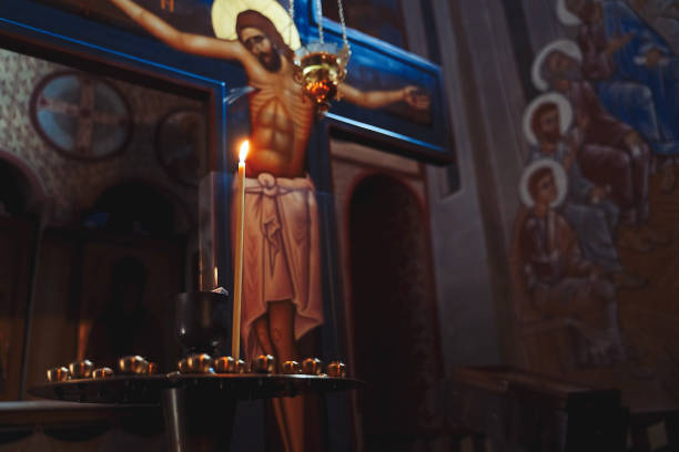 Bayramaly, Mary Region, Turkmenistan: Church of St. Alexis Metropolitan of Moscow - ancient fresco of Christ with golden cruciform halo - Pantocrator.